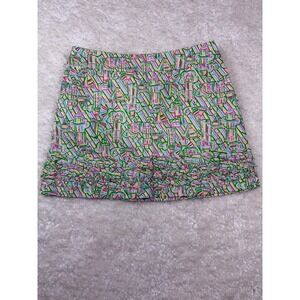 Lilly Pulitzer Skort Women 0 Multicolor Nautical Lighthouse Sailboat Ruffle Mini